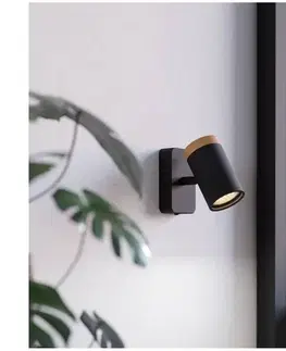 Svietidlá Eglo 300001 - Kúpeľňové nástenné bodové svietidlo CONSUMA 1xGU10/3W/230V IP44 čierna/béžová 300001