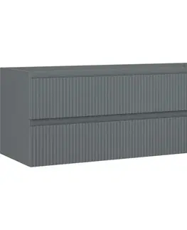Kúpeľňový nábytok MEXEN/S - Rivel kúpeľňová skrinka pod umývadlo 120, 2 zásuvky, reliéf, grafit mat 91A20-12047-2-BFF66