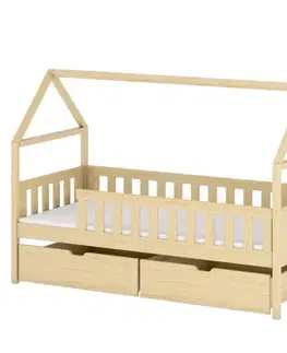 Detské postele Posteľ Domček Domi 90x200 borovica