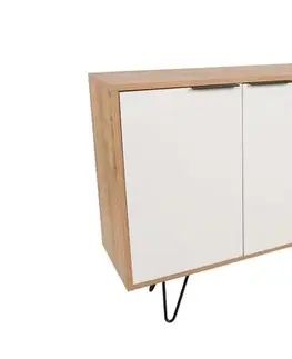 Komody Konzolový stolík Clara Console - Oak, White