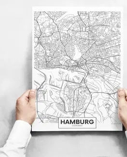 Moderné obrazy Obrazy na stenu - Map of Hamburg II