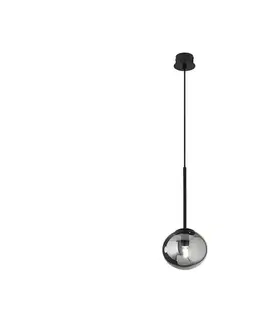 Svietidlá Ondaluce - Lustr na lanku JEWEL 1xE14/10W/230V pr. 17 cm čierna/dymová čierna SO.JEWEL/NERO