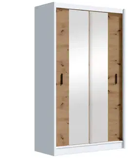 Šatníkové skrine Skriňa ART 120 biela/artisan