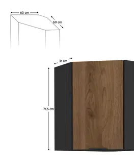 Menzo Horná rohová skrinka MENZO 60X60 GN-72 2F (90) Tempo Kondela