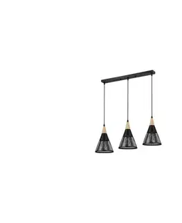 Svietidlá  Luster na lanku HIRA 3xE27/60W/230V čierna ZS HIRA TRIPLE BLACK