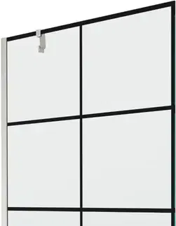 Sprchové dvere MEXEN/S - Next vaňová zástena FIX 100 x 150, čierna vzor, nikel kartáčovaná 895-100-000-00-77-97
