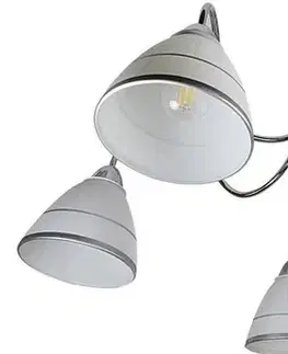 Stropná svetla Chrómová stropná lampa, sklenené tienidlá, 5x40W, E14, Elf