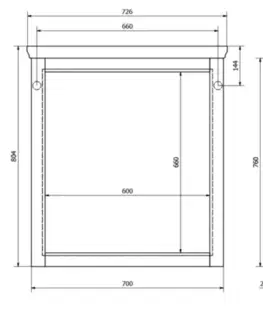 Kúpeľňové zrkadlá SAPHO - CROSS zrkadlo v drevenom ráme 70x80cm, starobiela CR212