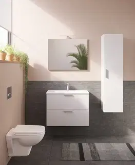 Kúpeľňový nábytok Kúpeľňová zostava s umývadlom 80 cm vrátane umývadlovej batérie, vtoku a sifónu VitrA Mia biela KSETMIA80B KSETMIA80B