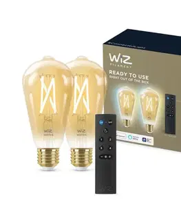 LED osvetlenie SADA 2xLED Stmievateľná žiarovka ST64 E27/7W/230V 2000-5000K CRI 90 Wi-Fi + DO-WiZ 871951455015501