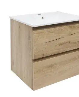 Kúpeľňový nábytok Kúpeľňová skrinka 2 zásuvková s umývadlom SAT B-Way 59x50x45 cm dub mat BWAY260OAKU4BI BWAY260OAKU4BI