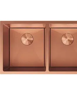 Kuchynské drezy MEXEN MEXEN - Binox oceľový drez 2-bowl 800 x 450 mm, meď HC 6421802000-65HC