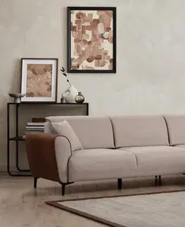Pohovky a gauče Rohová rozkladacia pohovka Aren Right - Beige, Cinnamon