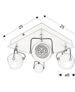 Stropná svetla Stropná lampa 4xGU10 TONY biela