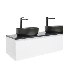 Kúpeľňový nábytok Kúpeľňová skrinka s krycou doskou SAT B-WAY 119x30x45 cm biela lesk BWAY120WTKUB BWAY120WTKUB