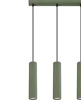 Svietidlá  SL.1613 - Luster na lanku KARBON 3xGU10/10W/230V zelená SL.1613