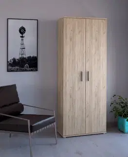 Šatníkové skrine KONDELA Servo Typ 6 dvojdverová šatníková skriňa dub artisan