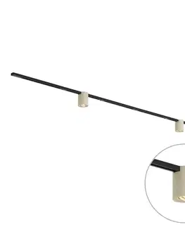 Koľajnicové svetelné systémy Modern Track Lighting System Black with 2 Beige Spotlights 1-Phase - Iconic Rondoo Up