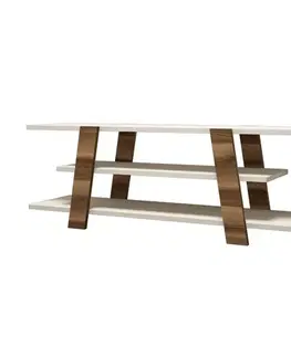 TV stolíky TV stolík Flower - Walnut, Cream
