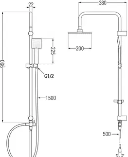 Sprchy a sprchové panely MEXEN/S - Tord sprchový stĺp vrátane sprchovej termostatickej batérie Kai, chróm 77100200-00