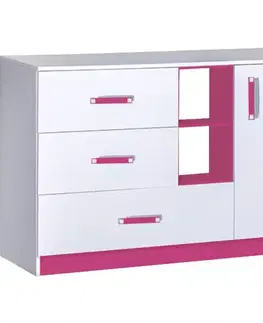 Komody do detskej izby Komoda NR-7 Trafiko 130 ružové