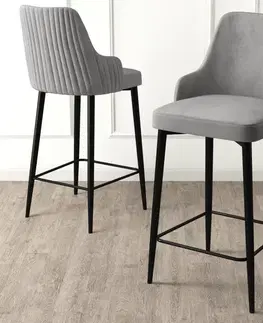 Barové stoličky Bar Stool Set (2 Pieces) Enox - Grey, Black