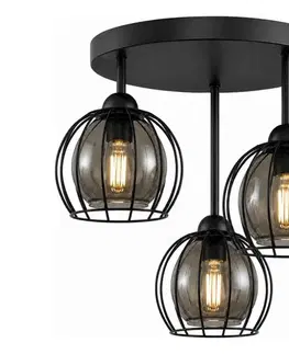 Svietidlá Keter Lighting Prisadený luster SOLO BLACK 3xE27/60W/230V pr. 30 cm 1483