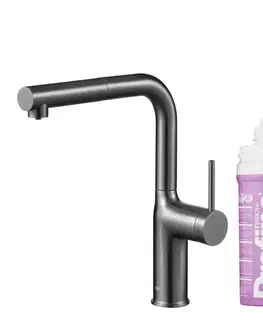 Kuchynské batérie KFA - Duero pure move pull-out, filtrujúca s otočnou výtokovou armatúrou, gunmetal šedá + profine lilac s 6623-425-61