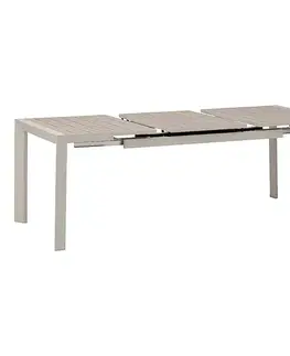 Stolčeky DEOKORK Hliníkový stôl VANCOUVER 142/202x90 cm (ivory)