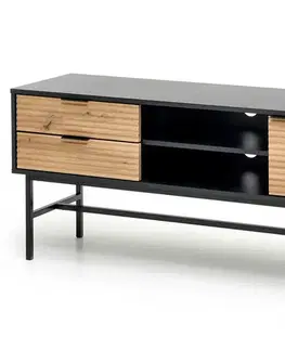 TV stolíky HALMAR Murano RTV-1 tv stolík čierna / dub artisan