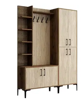 Predsieňové steny Predsieňová stena Viyana D - Walnut, Travertine