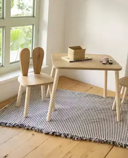 Ostatné detské dekorácie Detská súprava stolíka a 2 ks stoličiek Bunny Two Chair Set - Brown