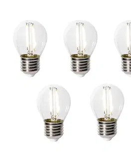 LED osvetlenie Sada 5 stmievateľných LED žiaroviek E27 P45 z číreho skla 3W 250 lm 3000K