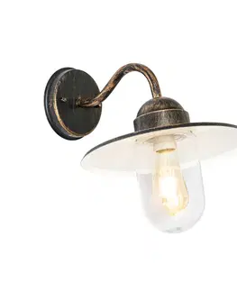 Vonkajšie nástenné svietidlá Rustikálna vonkajšia nástenná lampa staroružová IP44 - Kansas