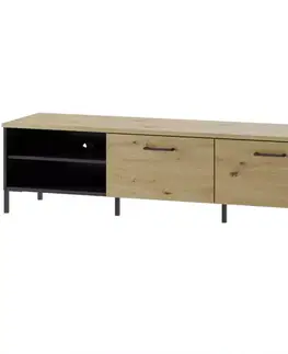 Podkrovný nábytok TV stolík Lucas 25 dub artisan/čierna mat