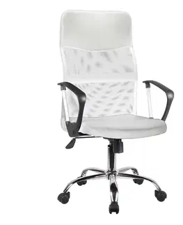Otočné kreslá Kancelárske kreslo Mizar 2501 biela/chróm