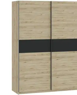Šatníkové skrine Skriňa Berno 150 jackson hickory/antracyt