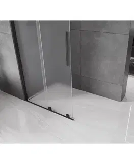 Sprchové dvere MEXEN/S - Velar Sprchová zástena posuvná Walk-in 70 x 200, dekor 8 mm, čierna 871-070-000-33-70