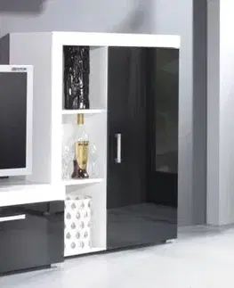 Komody CAMA MEBLE Samba REG3 komoda biela / čierny lesk