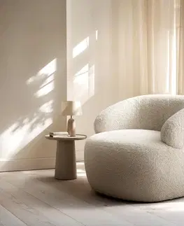 Lounge kreslá DELIFE Lounge kreslo Nova 88×88 cm barančekový potah béžová