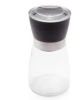Kuchynské náčinia Kinekus Mlynček ručný na korenie a soľ, 170 ml, sklo/UH čierny