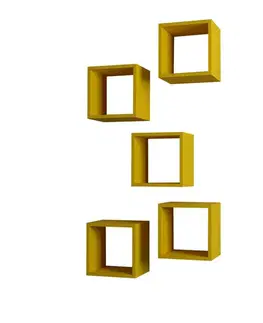 Bytové doplnky a dekorácie Nástenná polica Box - Yellow