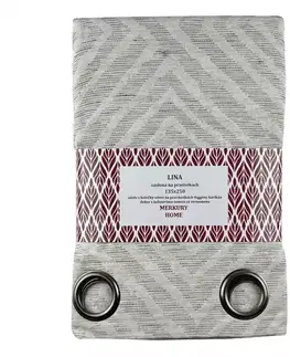 Závesy do spálne Záves Lina na priechodkách 135x250 svetlo šedá Merkury Home