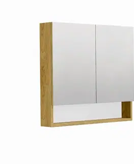 Kúpeľňový nábytok Zrkadlová skrinka SAT Cubeway 80x14x72 cm lamino dub hickory GALCU80DH GALCU80DH