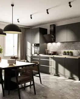 Kuchynské linky KONDELA Asti 330 kuchynská linka 330 antracit matná / antracit