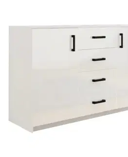 Komody do spálne Komoda Bahli biela/biela lesk