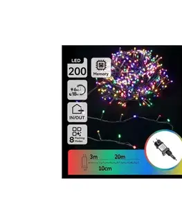 LED osvetlenie  B.V.  - LED RGBY Vonkajší vianočný svetelný reťazec 200xLED/3,6W/230V 20m IP44 B10303ABNI