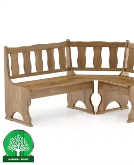 Borovicové rohové sedačky Rohová lavica borovica NR101-150x86x110 dub