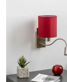 Svietidlá BRILAGI-LED Nástenná lampa NUBILA 1xE27/25W/230V+LED/3W chróm/pompej.červená BG1556+BG1579
