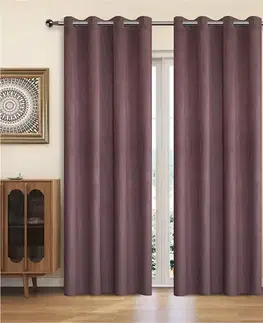 Závesy do spálne Záves na krúžkoch YC11933/200G/138/140x250 cm vresový
